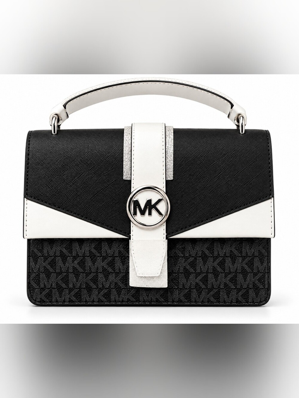 🆕️Michael Kors Greenwich Small Black Multi Signature Crossbody Bag NWT